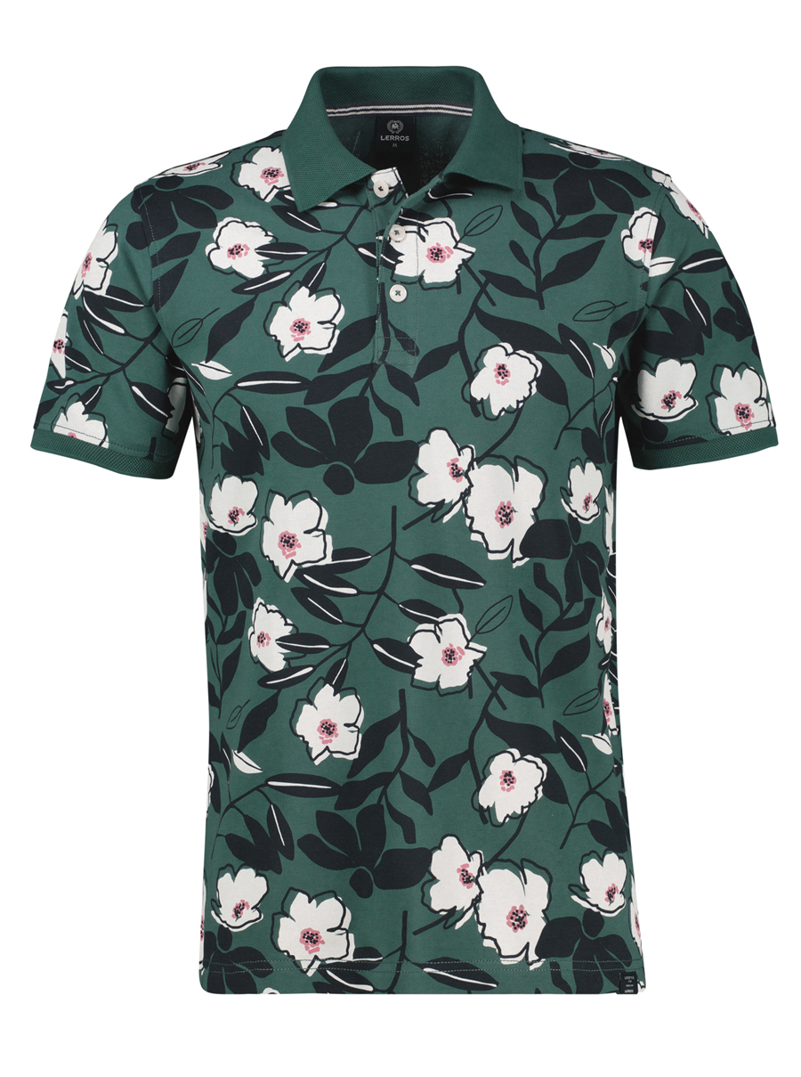 LERROS Groen Gebloemd Poloshirt Heren - 2643227