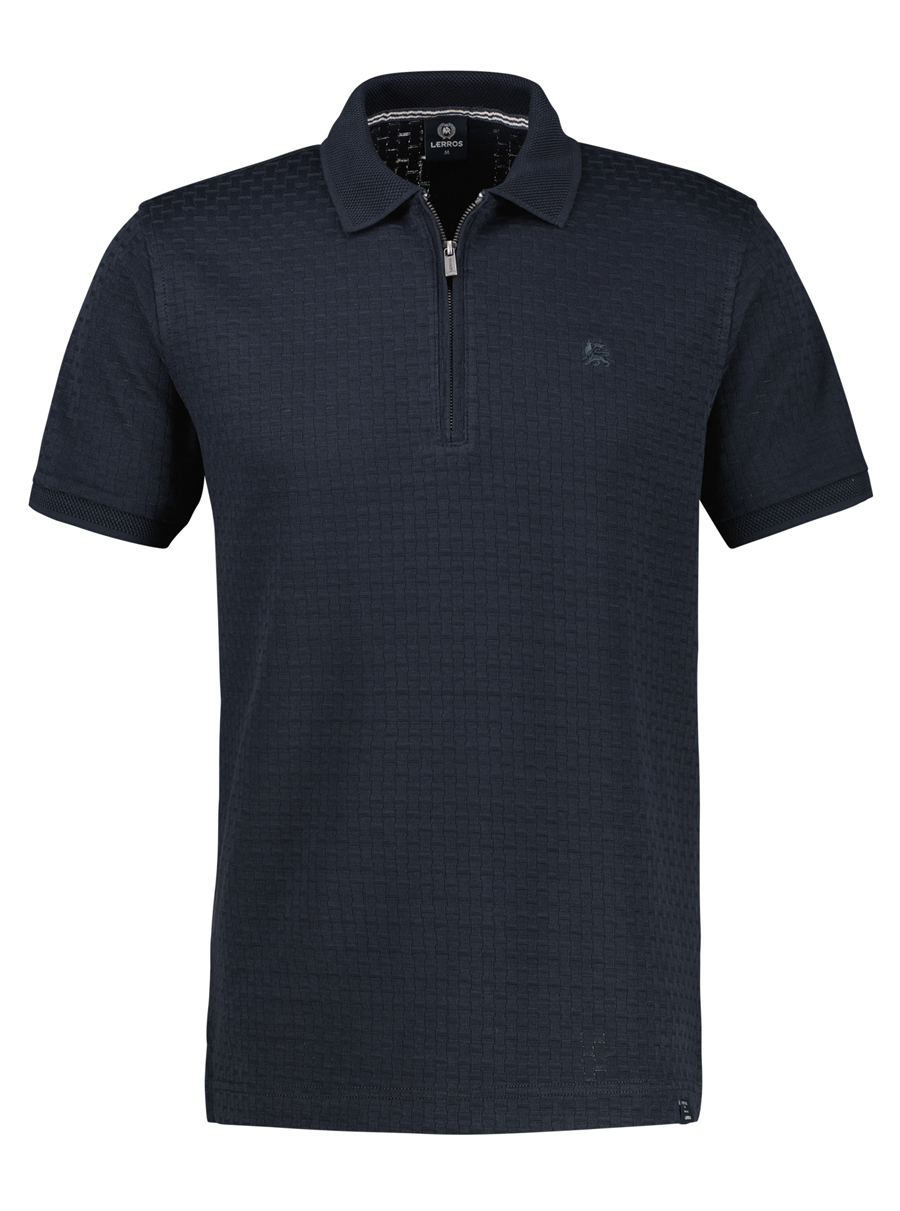 LERROS Blauwe Polo met Ritssluiting - 2633219