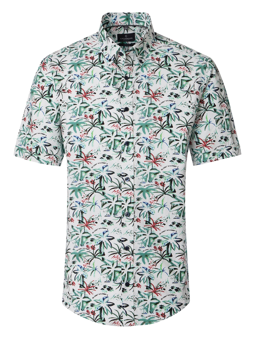 Casa Moda Gebloemd Korte mouw Shirt - 126131441