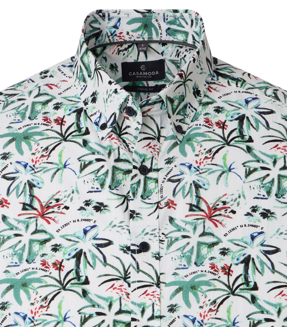 Casa Moda Gebloemd Korte mouw Shirt - 126131441