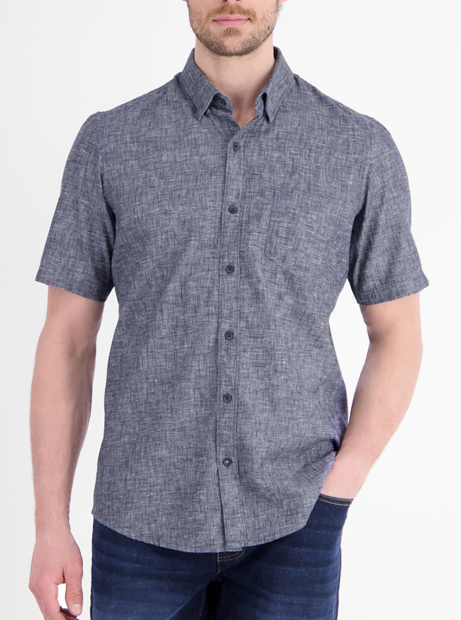 LERROS Blauw Gemeleerd Overhemd Korte mouw - 2662461