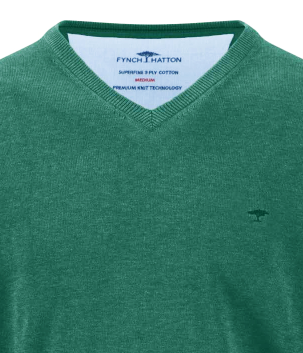 Fynch Hatton Effen V-hals Pullover - 1614-211