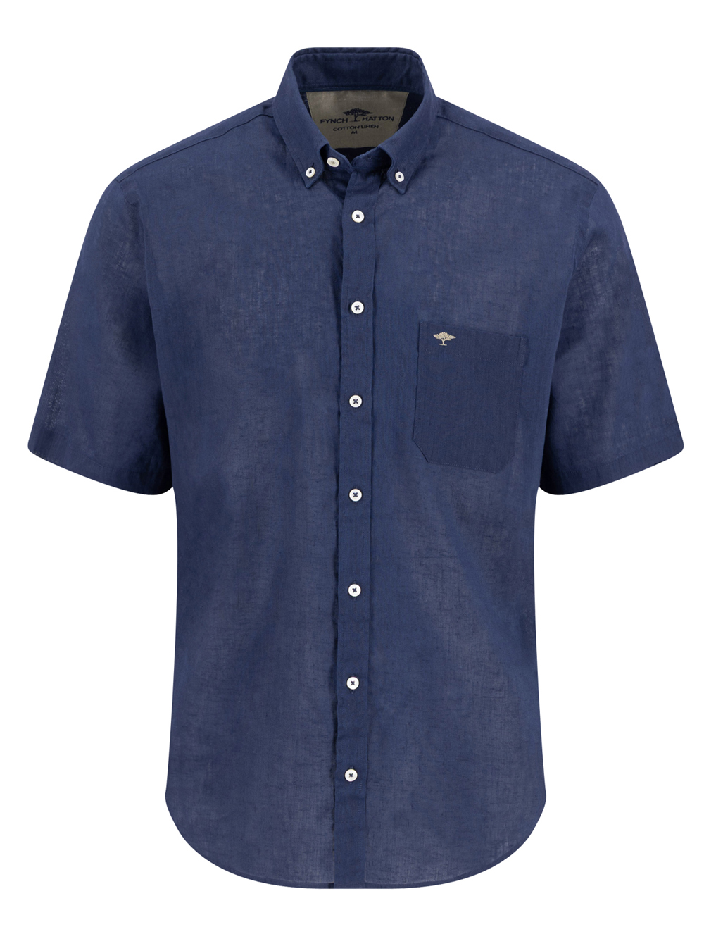 Fynch Hatton Effen donkerblauw Overhemd - 1605-7001