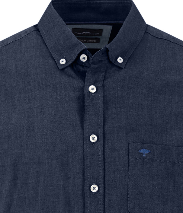 Fynch Hatton Donkerblauw Overhemd lange mouw - 1614-8400