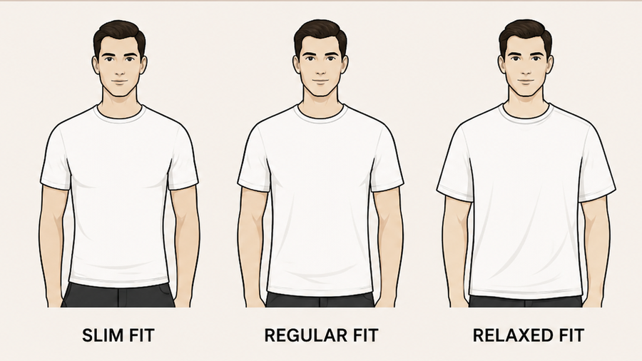 T-shirt pasvormen heren